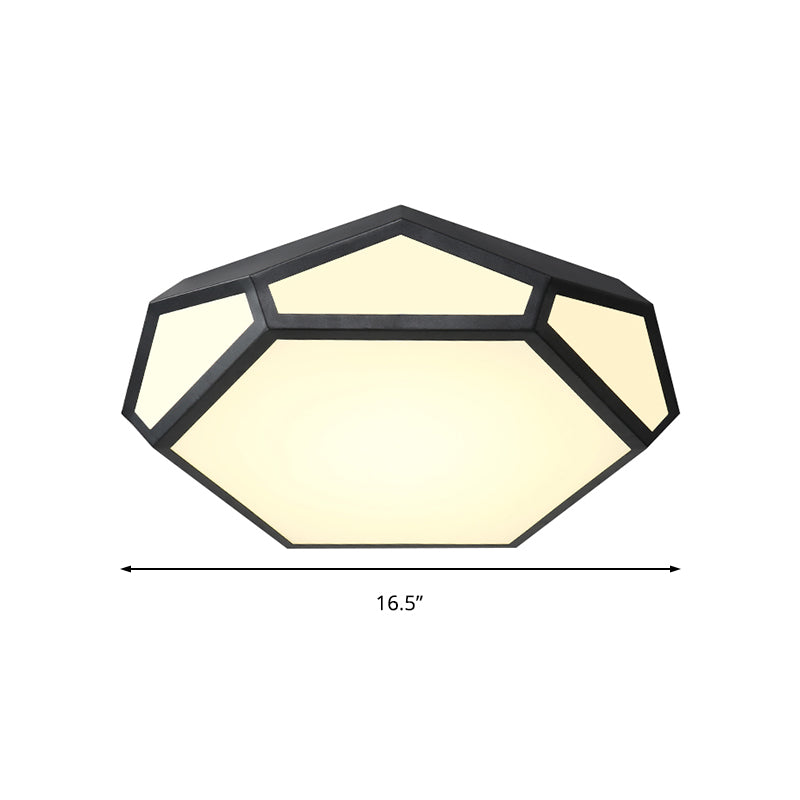 16.5"/20.5" Dia Metal Geometric Flush Mount Lighting with Acrylic Shade Nordic Black/White LED Ceiling Light in Warm/White Clearhalo 'Ceiling Lights' 'Close To Ceiling Lights' 'Close to ceiling' 'Flush mount' Lighting' 149278