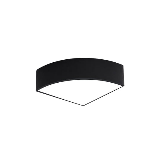 White/Black Sector Flush Light Modernist Led 10"/12"/14" Wide Metal Flush Mount Ceiling Fixture Clearhalo 'Ceiling Lights' 'Close To Ceiling Lights' 'Close to ceiling' 'Flush mount' Lighting' 149364