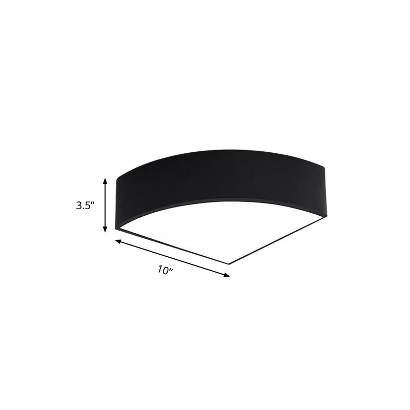 White/Black Sector Flush Light Modernist Led 10"/12"/14" Wide Metal Flush Mount Ceiling Fixture Clearhalo 'Ceiling Lights' 'Close To Ceiling Lights' 'Close to ceiling' 'Flush mount' Lighting' 149366