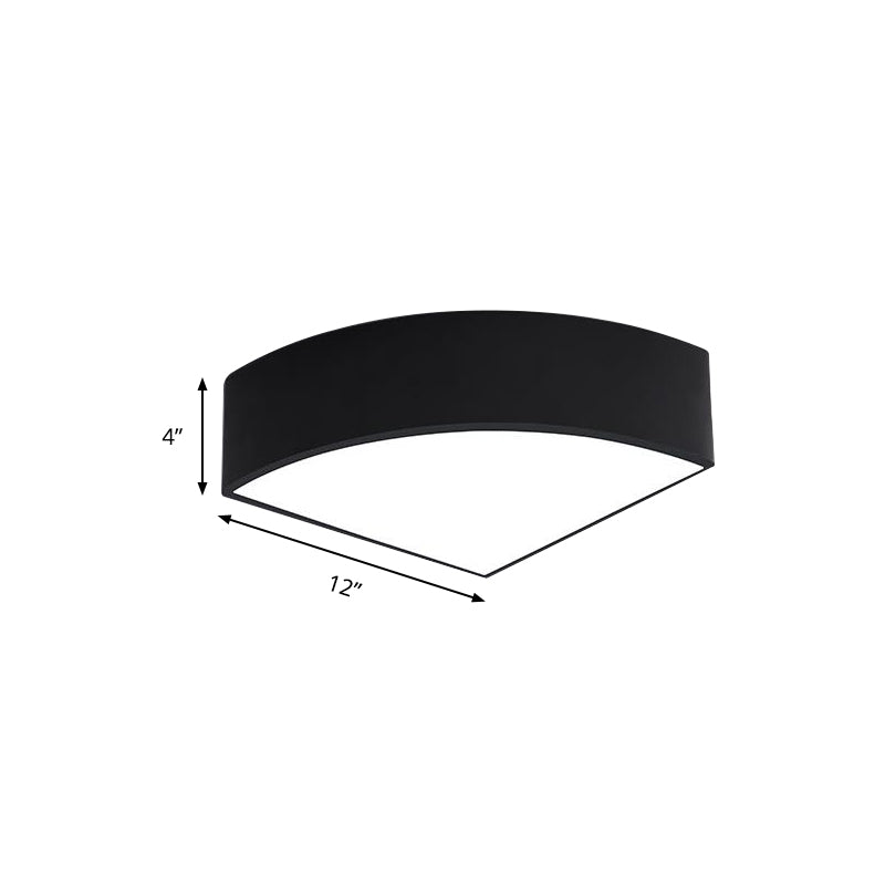 White/Black Sector Flush Light Modernist Led 10"/12"/14" Wide Metal Flush Mount Ceiling Fixture Clearhalo 'Ceiling Lights' 'Close To Ceiling Lights' 'Close to ceiling' 'Flush mount' Lighting' 149367