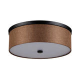 Cylinder Flush Mount Modernism Fabric Brown LED Flush Mount Ceiling Fixture, 16"/19.5" Dia Clearhalo 'Ceiling Lights' 'Close To Ceiling Lights' 'Close to ceiling' 'Flush mount' Lighting' 149413