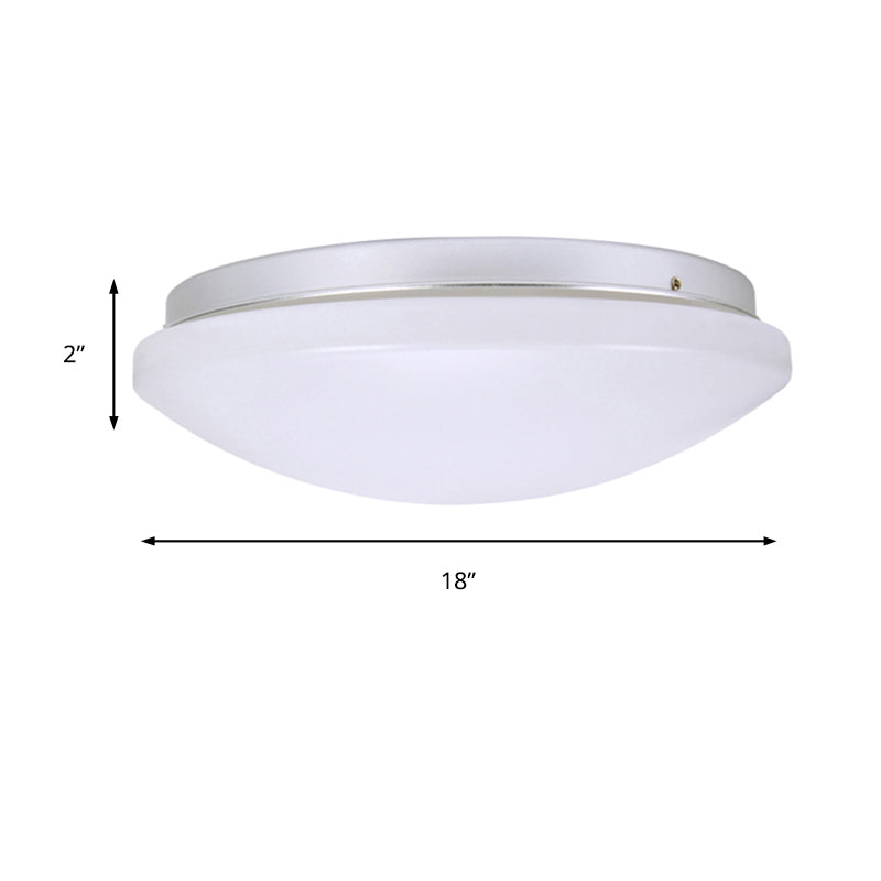 Circular Flush Ceiling Light Fixture with Acrylic Shade Minimalist Metal White Ceiling Mounted Fixture for Living Room, 7.5"/9"/10" Dia Clearhalo 'Ceiling Lights' 'Close To Ceiling Lights' 'Close to ceiling' 'Flush mount' Lighting' 149437