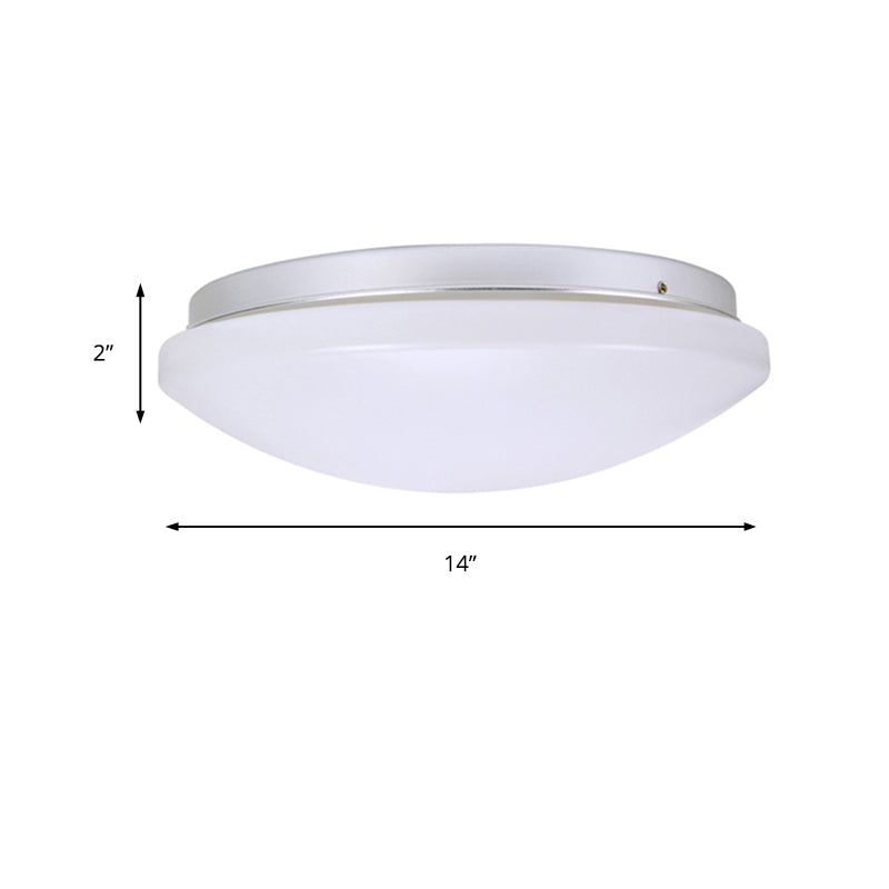 Circular Flush Ceiling Light Fixture with Acrylic Shade Minimalist Metal White Ceiling Mounted Fixture for Living Room, 7.5"/9"/10" Dia Clearhalo 'Ceiling Lights' 'Close To Ceiling Lights' 'Close to ceiling' 'Flush mount' Lighting' 149439