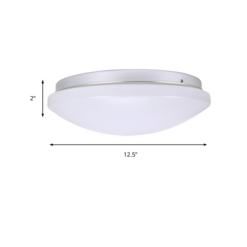 Circular Flush Ceiling Light Fixture with Acrylic Shade Minimalist Metal White Ceiling Mounted Fixture for Living Room, 7.5"/9"/10" Dia Clearhalo 'Ceiling Lights' 'Close To Ceiling Lights' 'Close to ceiling' 'Flush mount' Lighting' 149440