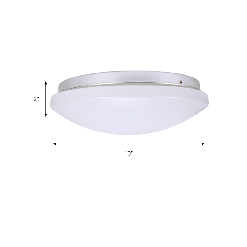 Circular Flush Ceiling Light Fixture with Acrylic Shade Minimalist Metal White Ceiling Mounted Fixture for Living Room, 7.5"/9"/10" Dia Clearhalo 'Ceiling Lights' 'Close To Ceiling Lights' 'Close to ceiling' 'Flush mount' Lighting' 149442