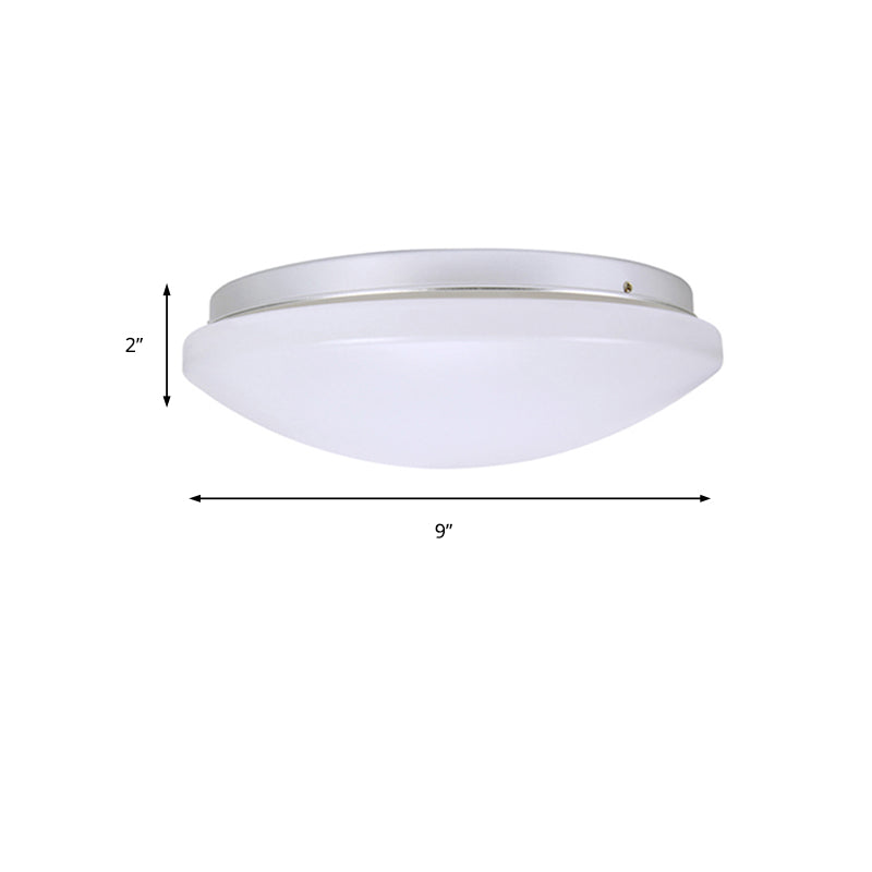 Circular Flush Ceiling Light Fixture with Acrylic Shade Minimalist Metal White Ceiling Mounted Fixture for Living Room, 7.5"/9"/10" Dia Clearhalo 'Ceiling Lights' 'Close To Ceiling Lights' 'Close to ceiling' 'Flush mount' Lighting' 149443