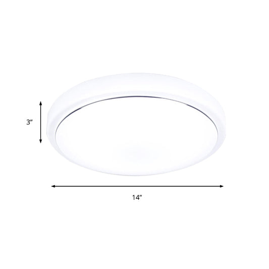 Gold/Silver Drum Ceiling Flush Mount Simple Metal LED Flush Light Fixture with Acrylic Shade for Hallway in Warm/White, 7.5"/9"/12" Dia Clearhalo 'Ceiling Lights' 'Close To Ceiling Lights' 'Close to ceiling' 'Flush mount' Lighting' 149450