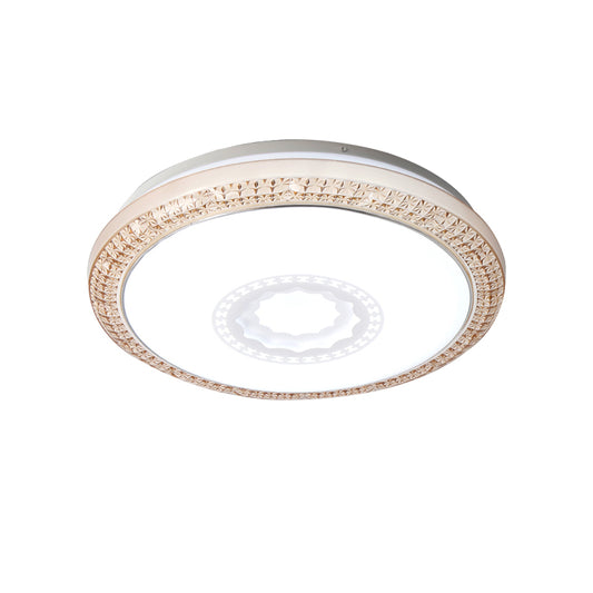 Modern Drum Flush Mount Lamp with Acrylic Diffuser White/Pink/Blue Integrated LED Bedroom Ceiling Fixture in Warm/White, 16"/19.5" Dia Clearhalo 'Ceiling Lights' 'Close To Ceiling Lights' 'Close to ceiling' 'Flush mount' Lighting' 149485