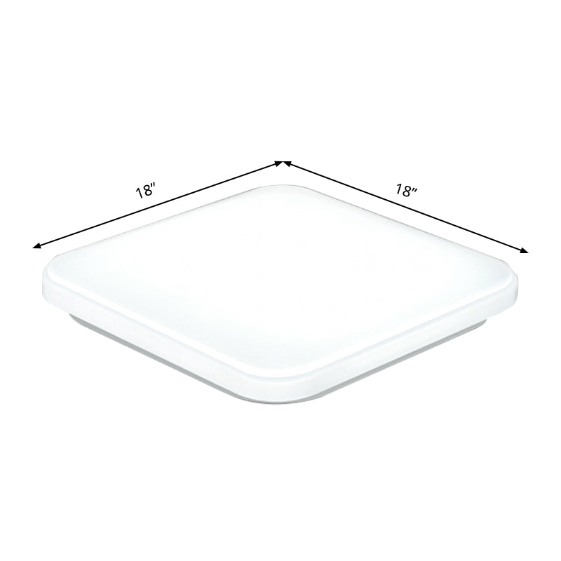 12"/15"/18" Wide White Square Flush Mount Lamp Nordic LED Ceiling Flush Mount Light for Bedroom with Acrylic Shade Clearhalo 'Ceiling Lights' 'Close To Ceiling Lights' 'Close to ceiling' 'Flush mount' Lighting' 149571