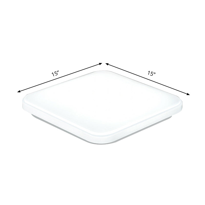 12"/15"/18" Wide White Square Flush Mount Lamp Nordic LED Ceiling Flush Mount Light for Bedroom with Acrylic Shade Clearhalo 'Ceiling Lights' 'Close To Ceiling Lights' 'Close to ceiling' 'Flush mount' Lighting' 149572