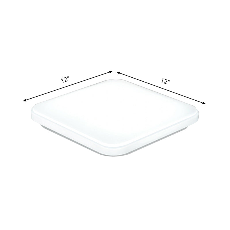 12"/15"/18" Wide White Square Flush Mount Lamp Nordic LED Ceiling Flush Mount Light for Bedroom with Acrylic Shade Clearhalo 'Ceiling Lights' 'Close To Ceiling Lights' 'Close to ceiling' 'Flush mount' Lighting' 149573