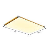 25.5"/36" W LED Metal Rectangular Flush Ceiling Light Simple Gold Ceiling Light for Living Room in Warm/White with Acrylic Shade Clearhalo 'Ceiling Lights' 'Close To Ceiling Lights' 'Close to ceiling' 'Flush mount' Lighting' 149646