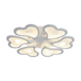 Hearts Bedroom LED Flush Lamp Acrylic 3/5/9-Light Modern Ceiling Mount Light Fixture in Warm/White/Natural Light Clearhalo 'Ceiling Lights' 'Close To Ceiling Lights' 'Close to ceiling' 'Semi-flushmount' Lighting' 149784