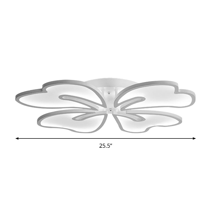 Acrylic Blossom Semi Flush Mount Modernism 3/4/5 Lights LED Ceiling Light Fixture in Warm/White/Natural Light Clearhalo 'Ceiling Lights' 'Close To Ceiling Lights' 'Close to ceiling' 'Semi-flushmount' Lighting' 149805