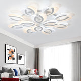 Clear and White V-Shaped Flush Mount LED Light Contemporary 4/6/9 Lights Acrylic Ceiling Light Fixture in Warm Light 12 White Clearhalo 'Ceiling Lights' 'Close To Ceiling Lights' 'Close to ceiling' 'Semi-flushmount' Lighting' 149863