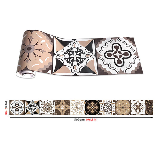 Brown Mandala Wallpaper Floral Bohemia Peel and Stick Wall Decor for Living Room Clearhalo 'Wall Decor' 'Wallpaper' 1501028