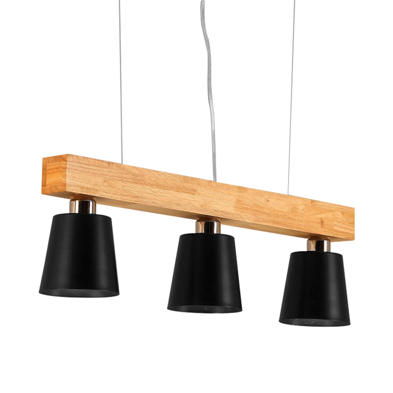 3/5-Light Cone Island Pendant Lamp Modern Iron Drop Light in Black/White with Adjustable Cord Clearhalo 'Ceiling Lights' 'Island Lights' Lighting' 150127