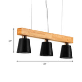 3/5-Light Cone Island Pendant Lamp Modern Iron Drop Light in Black/White with Adjustable Cord Clearhalo 'Ceiling Lights' 'Island Lights' Lighting' 150128