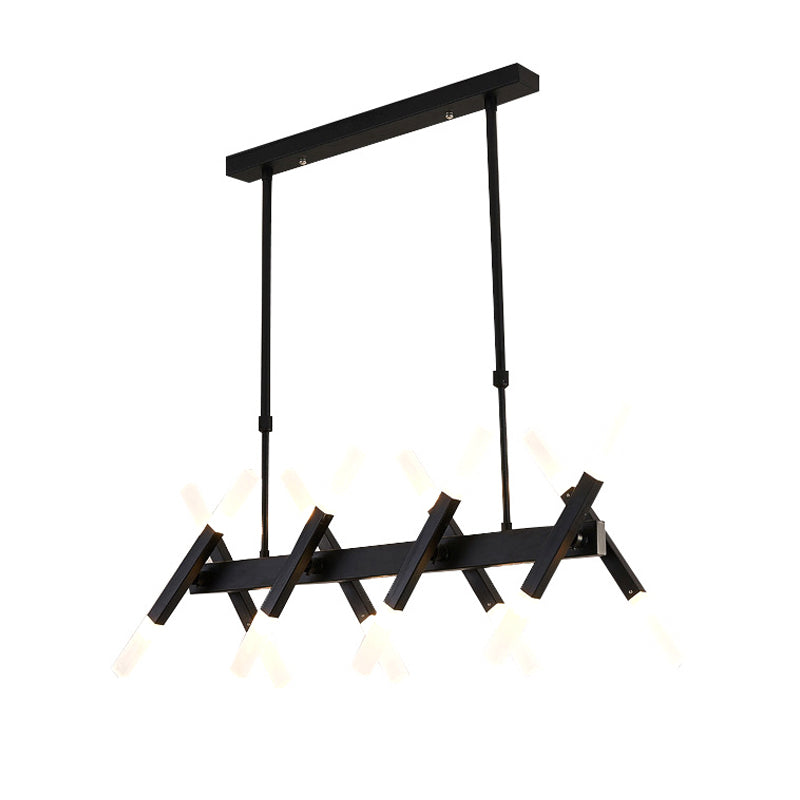 16/20-Light Living Room Island Pendant with Cross Iron Shade Contemporary Black/Gold Ceiling Light Fixture Clearhalo 'Ceiling Lights' 'Island Lights' Lighting' 150254