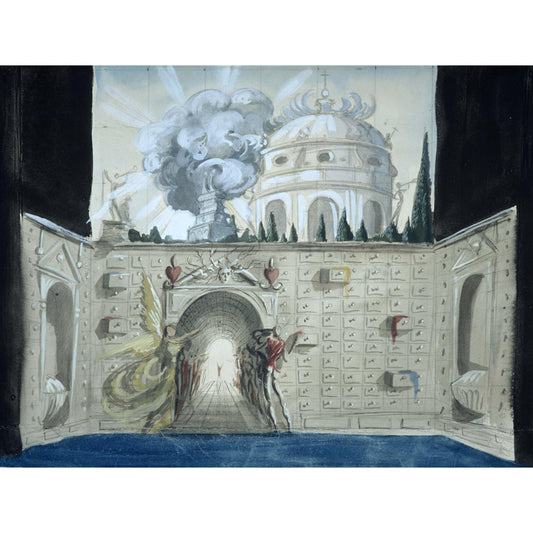 Salvador Dali Artwork Castle Mural Surrealism Non-Woven Fabric Wall Covering in Grey Clearhalo 'Wall Decor' 'Wall Mural' 1502631