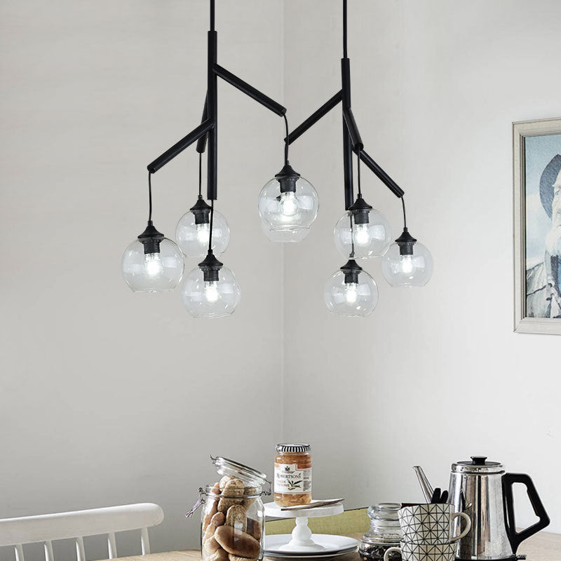 Ultra-Modern Branch Clear Glass Island Pendant 8 Lights Hanging Ceiling Fixtures Clearhalo 'Ceiling Lights' 'Glass shade' 'Glass' 'Island Lights' 'Pendant Lights' Lighting' 150317