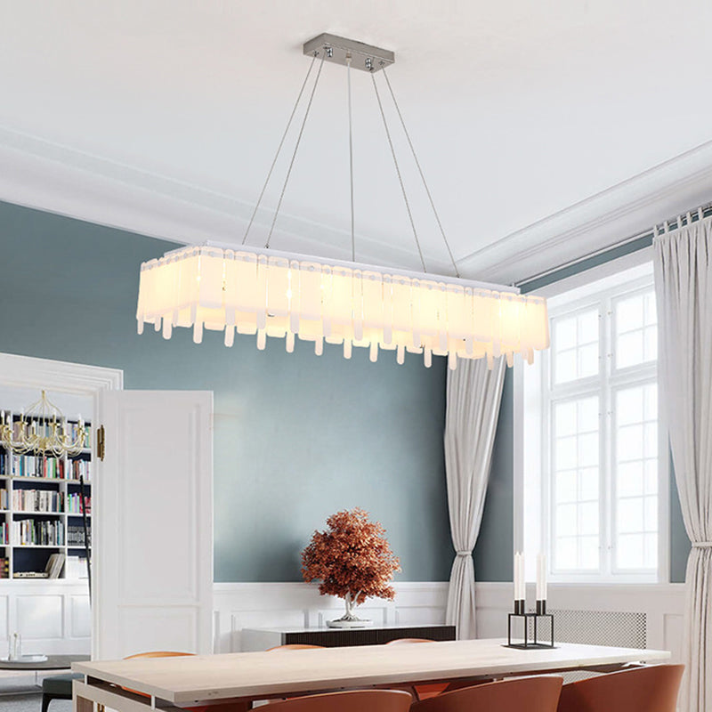 Acrylic Rectangular Ceiling Pendant LED Island Light with Adjustable Hanging Cord Clearhalo 'Ceiling Lights' 'Island Lights' Lighting' 150366