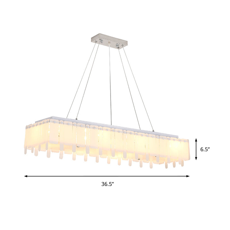 Acrylic Rectangular Ceiling Pendant LED Island Light with Adjustable Hanging Cord Clearhalo 'Ceiling Lights' 'Island Lights' Lighting' 150368