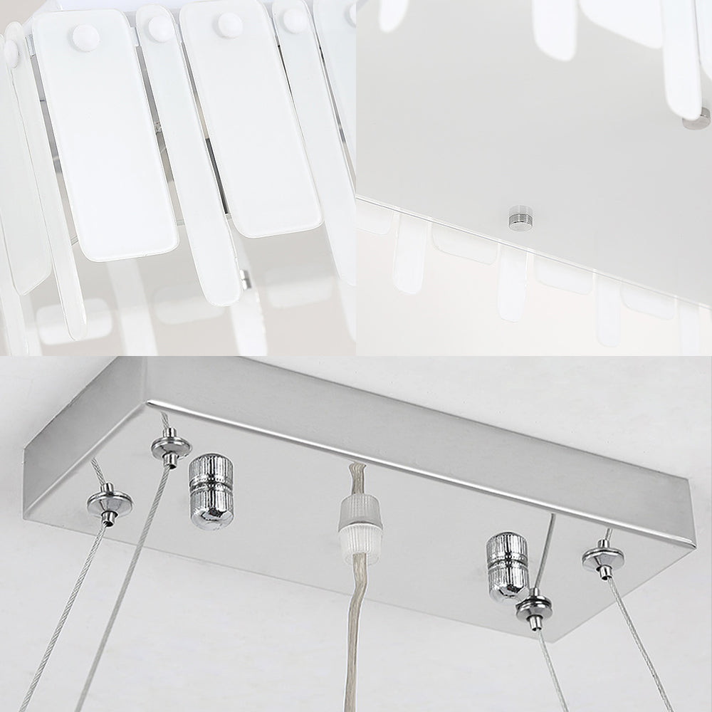 Acrylic Rectangular Ceiling Pendant LED Island Light with Adjustable Hanging Cord Clearhalo 'Ceiling Lights' 'Island Lights' Lighting' 150369