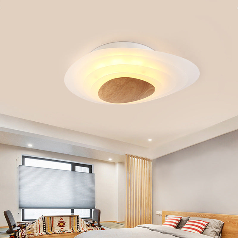 Nordic Planet Flush Mount Fixture Acrylic White LED Bedroom Ceiling Flush Mount in Warm/White, 18"/23.5" Wide Clearhalo 'Ceiling Lights' 'Close To Ceiling Lights' 'Close to ceiling' 'Flush mount' Lighting' 150371