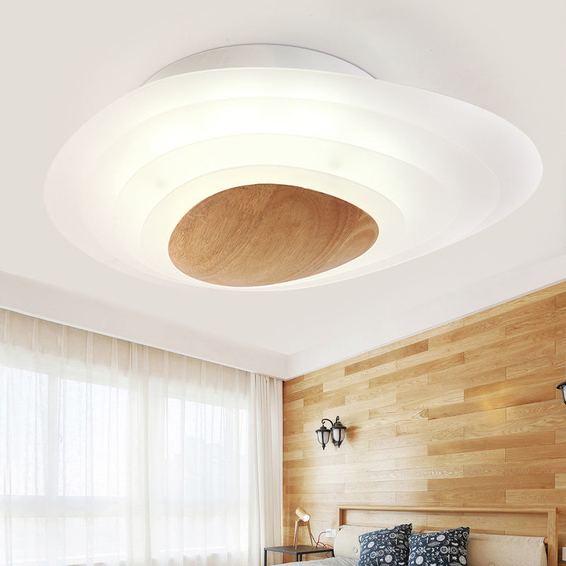 Nordic Planet Flush Mount Fixture Acrylic White LED Bedroom Ceiling Flush Mount in Warm/White, 18"/23.5" Wide Clearhalo 'Ceiling Lights' 'Close To Ceiling Lights' 'Close to ceiling' 'Flush mount' Lighting' 150373