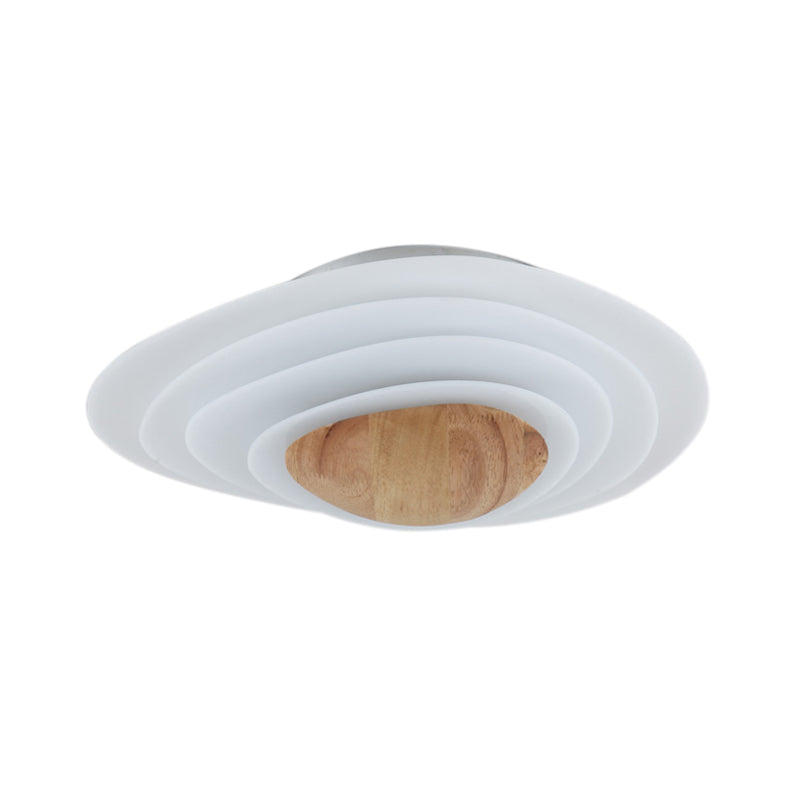 Nordic Planet Flush Mount Fixture Acrylic White LED Bedroom Ceiling Flush Mount in Warm/White, 18"/23.5" Wide Wood White Clearhalo 'Ceiling Lights' 'Close To Ceiling Lights' 'Close to ceiling' 'Flush mount' Lighting' 150374