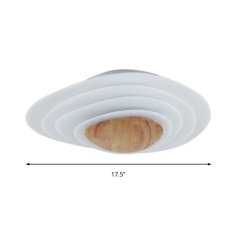 Nordic Planet Flush Mount Fixture Acrylic White LED Bedroom Ceiling Flush Mount in Warm/White, 18"/23.5" Wide Clearhalo 'Ceiling Lights' 'Close To Ceiling Lights' 'Close to ceiling' 'Flush mount' Lighting' 150375