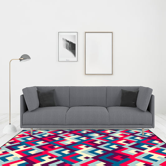 Southwestern Colorful Geometric Rug Polyester Washable Non-Slip Stain Resistant Area Rug for Bedroom Clearhalo 'Area Rug' 'Rugs' 'Southwestern' Rug' 1504094