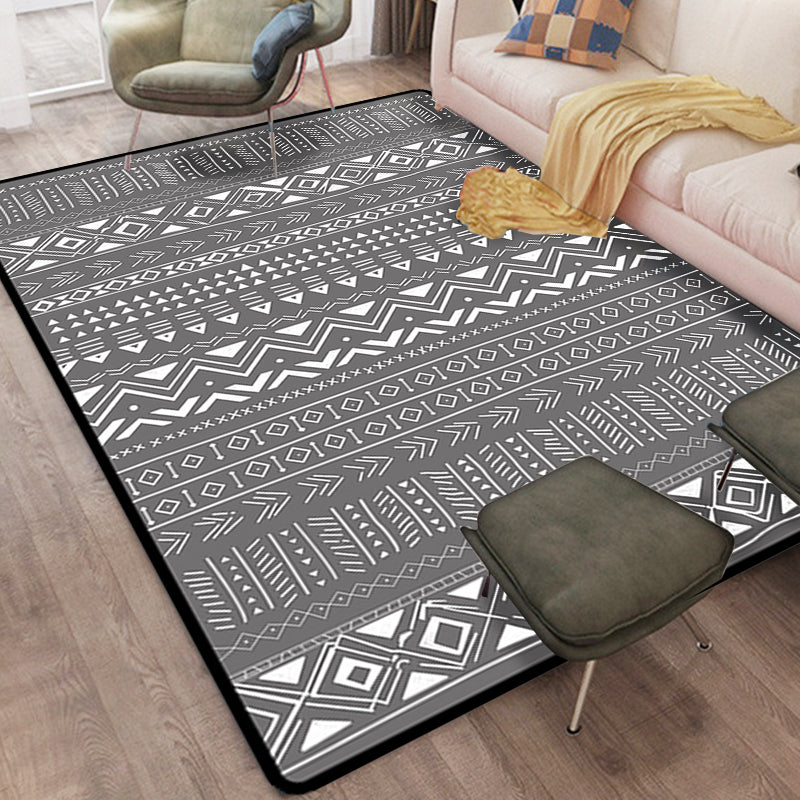 Scandinavian Geometric Chevron Rug Southwestern Tribal Rug Synthetic Pet Friendly Area Rug for Living Room Clearhalo 'Area Rug' 'Rugs' 'Southwestern' Rug' 1504150