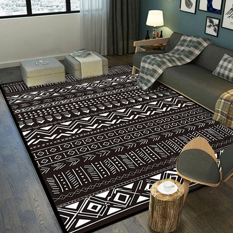 Scandinavian Geometric Chevron Rug Southwestern Tribal Rug Synthetic Pet Friendly Area Rug for Living Room Clearhalo 'Area Rug' 'Rugs' 'Southwestern' Rug' 1504157