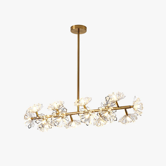 Black/Gold Floral Island Pendant Fixture Modern 16-Head Crystal Hanging Ceiling Light Clearhalo 'Ceiling Lights' 'Island Lights' Lighting' 150439