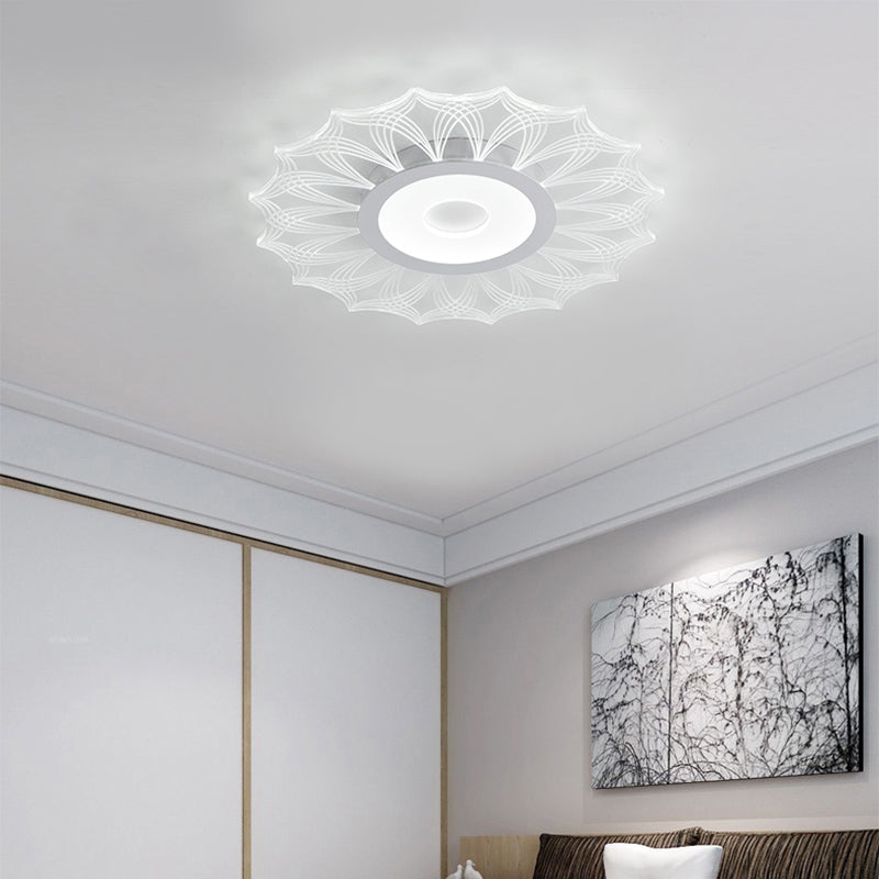 Ultra Thin Round Flush Mount Light Contemporary Acrylic LED Clear Ceiling Light Fixture for Bedroom, 16"/19.5"/23.5" Dia Clear Clearhalo 'Ceiling Lights' 'Close To Ceiling Lights' 'Close to ceiling' Lighting' 150449