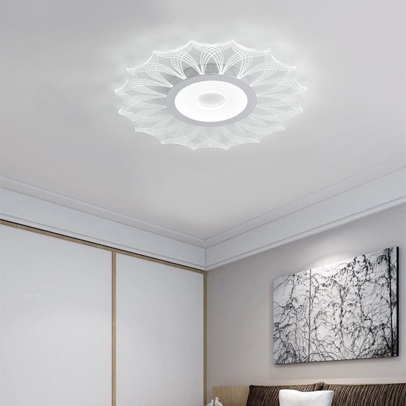 Ultra Thin Round Flush Mount Light Contemporary Acrylic LED Clear Ceiling Light Fixture for Bedroom, 16"/19.5"/23.5" Dia Clearhalo 'Ceiling Lights' 'Close To Ceiling Lights' 'Close to ceiling' Lighting' 150452