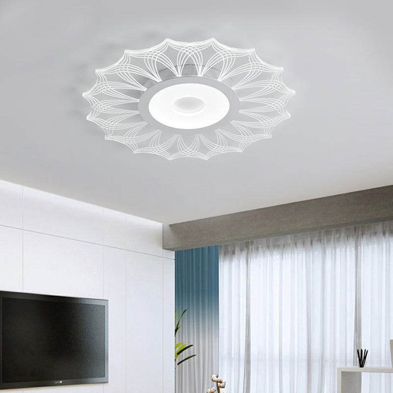 Ultra Thin Round Flush Mount Light Contemporary Acrylic LED Clear Ceiling Light Fixture for Bedroom, 16"/19.5"/23.5" Dia Clearhalo 'Ceiling Lights' 'Close To Ceiling Lights' 'Close to ceiling' Lighting' 150454