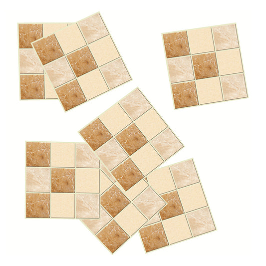 Self-Stick Mosaic Tile Wallpaper Panels Yellow-Brown Modern Style Wall Covering for Bathroom Clearhalo 'Wall Decor' 'Wallpaper' 1504764