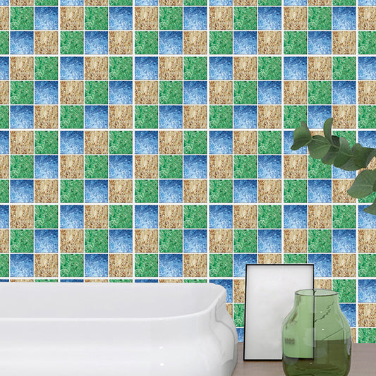Modern Mosaic Tile Marble Wallpapers Blue-Green Peel and Paste Wall Decor for Home Clearhalo 'Wall Decor' 'Wallpaper' 1504772