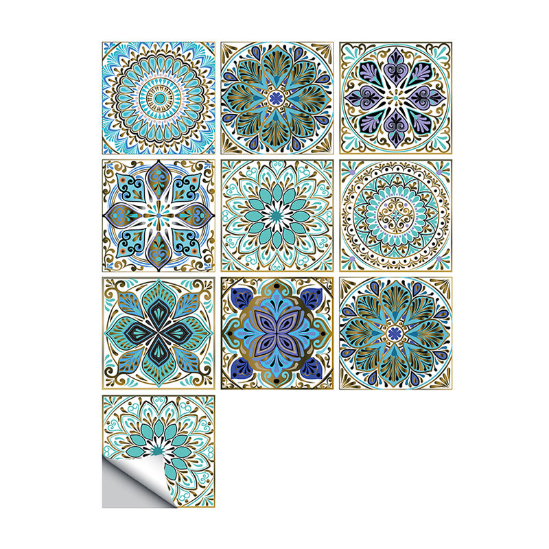 10 Pcs Mandala Wallpapers Peel and Paste Bohemian Kitchen Wall Decoration, 9.7-sq ft Clearhalo 'Wall Decor' 'Wallpaper' 1504933