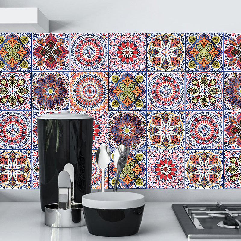 10 Pcs Mandala Wallpapers Peel and Paste Bohemian Kitchen Wall Decoration, 9.7-sq ft Clearhalo 'Wall Decor' 'Wallpaper' 1504937