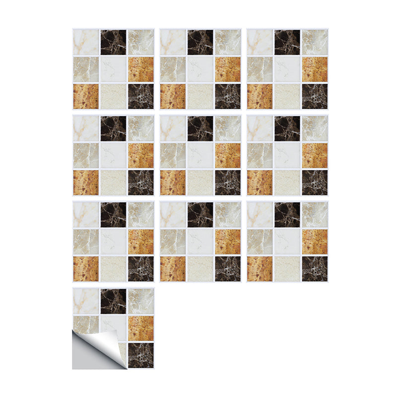 Juego de panel de papel tapiz de mosaico de mosaico de mármol decoración de pared  PVC contemporánea para baño, palo - Clearhalo