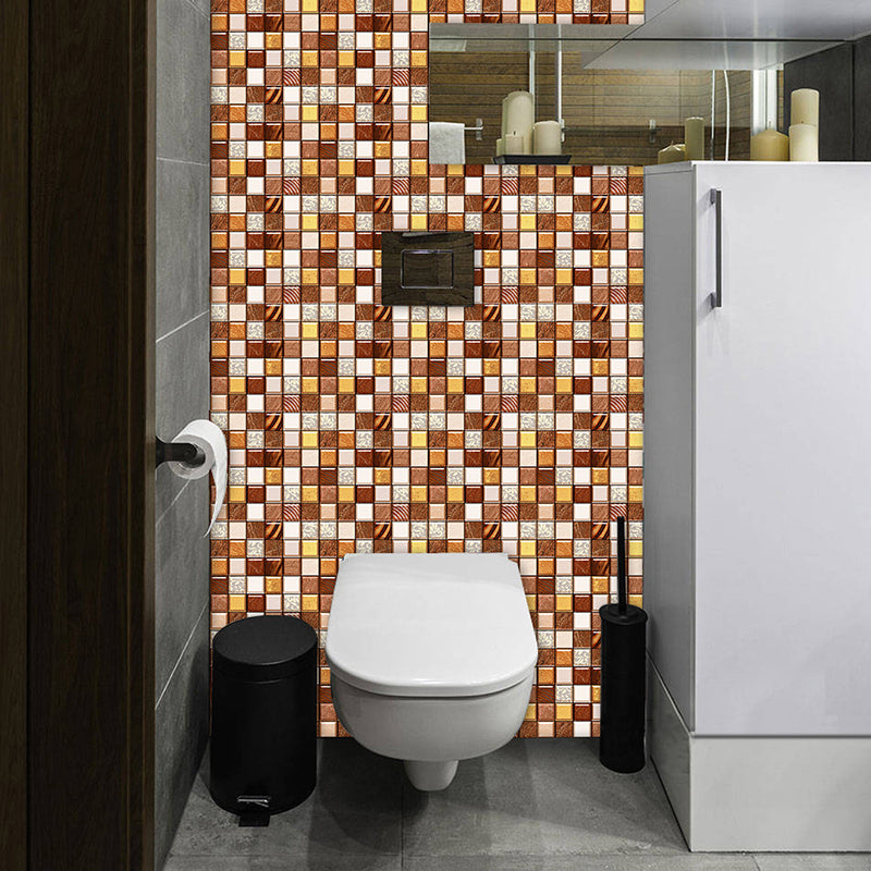 Temporary Mosaic Tile Wallpaper Panels 10 Pcs Modern PVC Wall Covering in Orange, 9.7-sq ft Clearhalo 'Wall Decor' 'Wallpaper' 1505059