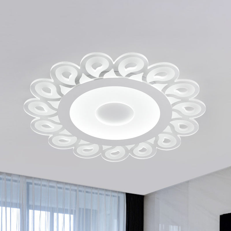 Modern Acrylic Circular Ceiling Light with Drop Pattern LED Flush Mount Ceiling for Living Room in White, 16"/19.5"/23.5" Dia Clearhalo 'Ceiling Lights' 'Close To Ceiling Lights' 'Close to ceiling' 'Flush mount' Lighting' 150525