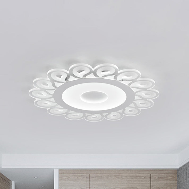 Modern Acrylic Circular Ceiling Light with Drop Pattern LED Flush Mount Ceiling for Living Room in White, 16"/19.5"/23.5" Dia Clearhalo 'Ceiling Lights' 'Close To Ceiling Lights' 'Close to ceiling' 'Flush mount' Lighting' 150526