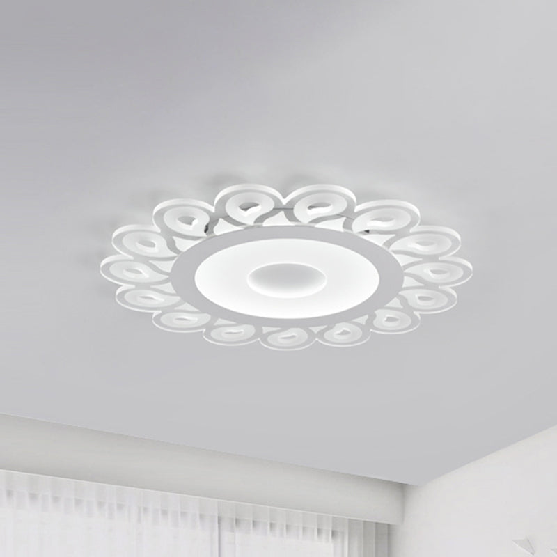 Modern Acrylic Circular Ceiling Light with Drop Pattern LED Flush Mount Ceiling for Living Room in White, 16"/19.5"/23.5" Dia Clearhalo 'Ceiling Lights' 'Close To Ceiling Lights' 'Close to ceiling' 'Flush mount' Lighting' 150528