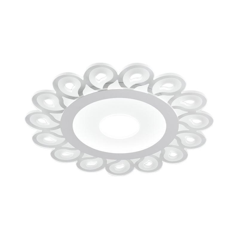 Modern Acrylic Circular Ceiling Light with Drop Pattern LED Flush Mount Ceiling for Living Room in White, 16"/19.5"/23.5" Dia Clearhalo 'Ceiling Lights' 'Close To Ceiling Lights' 'Close to ceiling' 'Flush mount' Lighting' 150530