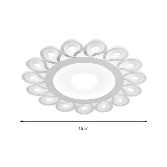 Modern Acrylic Circular Ceiling Light with Drop Pattern LED Flush Mount Ceiling for Living Room in White, 16"/19.5"/23.5" Dia Clearhalo 'Ceiling Lights' 'Close To Ceiling Lights' 'Close to ceiling' 'Flush mount' Lighting' 150531